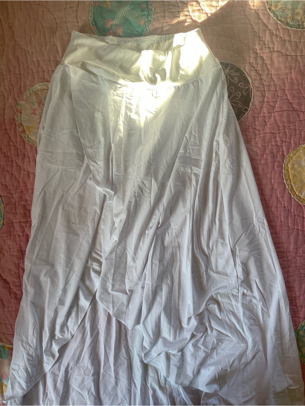 HALARA White Maxi Skirt with Draped Flow Built in Shorts NWOT